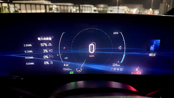 4kWの消費電力は中央から少し左下にあります。左側の消費電力量の一番上が「エアコンと急速充電準備」で2.9kWhを使用していることが分かります。