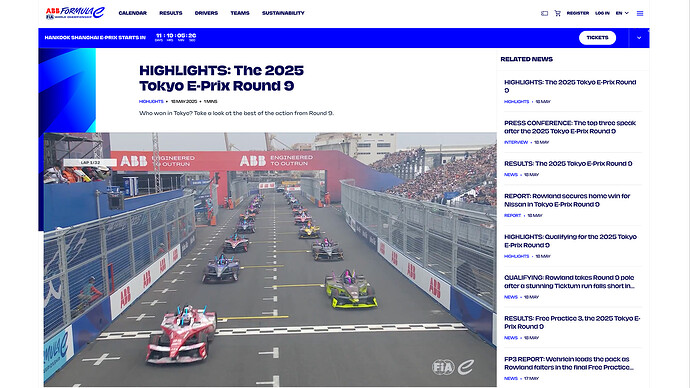PPからスタートしたローランドは、レース序盤手堅く首位を守って快走。レースのハイライト動画はフォーミュラE公式サイトでチェックできます。