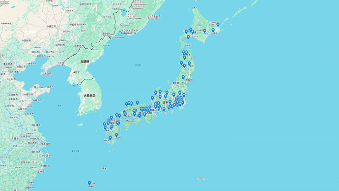 Googleマイマップにリンク。
