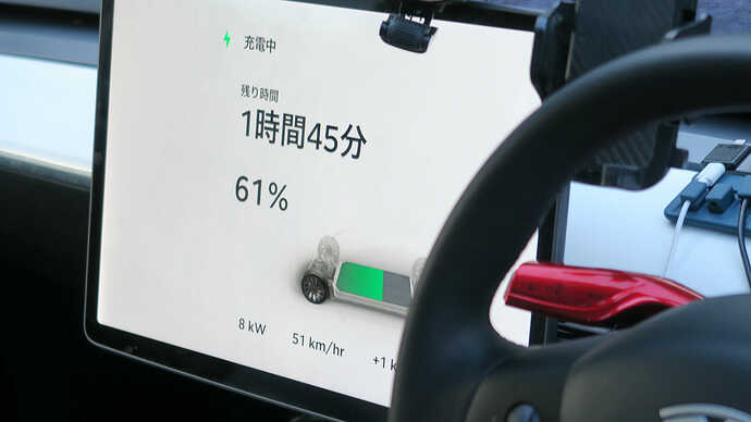 8kW……、普通充電レベルの出力です。
