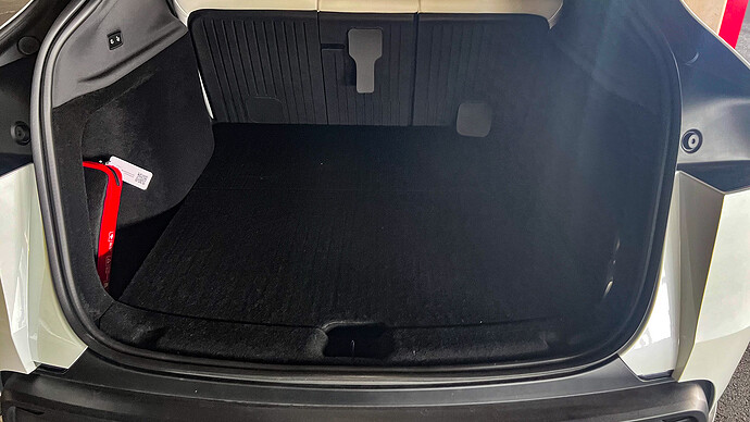 冷温庫を積載してもトランクスペースをフラットで使用可能。モデルYの積載性の高さが見て取れます。（トランク部分の収納スペースは822L。さらにフロントトランクも116L）