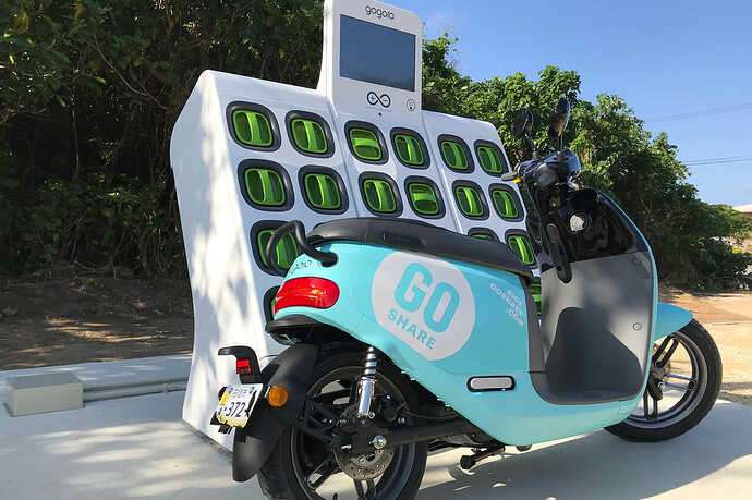沖縄県の石垣島ではGogoroのバッテリー交換式電気バイクレンタルサービス『GO SHARE』が稼働中。
