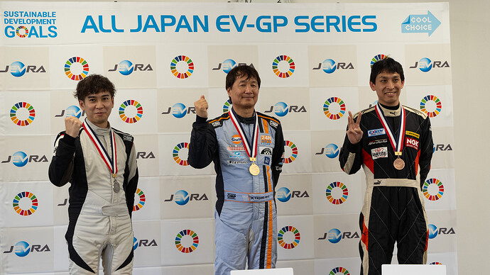 左から2位モンド選手、1位KIMI選手、3位安井選手