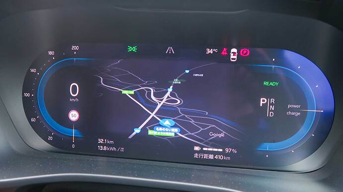 復路スタート時のメーター表示。