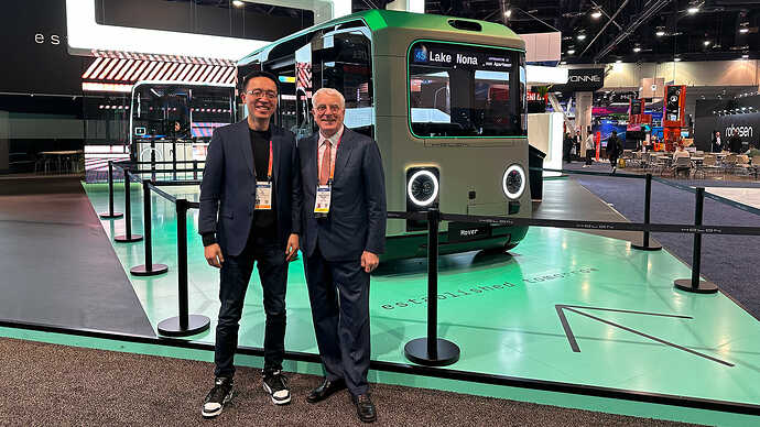 Lei with Pininfarina CEO Silvio Angori next to the HOLON.