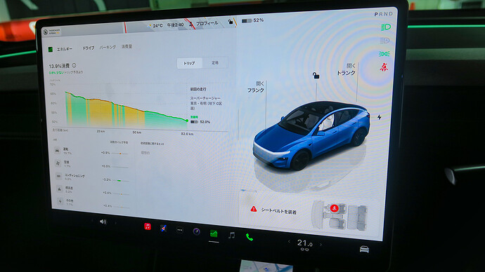 残量予測グラフの正確さは私がテスラ車に感じている大きな魅力。