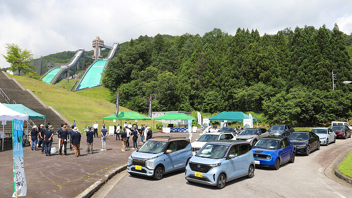 昨年の最新EV試乗会。（今年は会場が異なります）