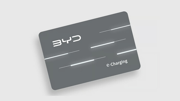 エコQ電と提携する「BYD e-Charging Card」。（BYD公式サイトより引用）