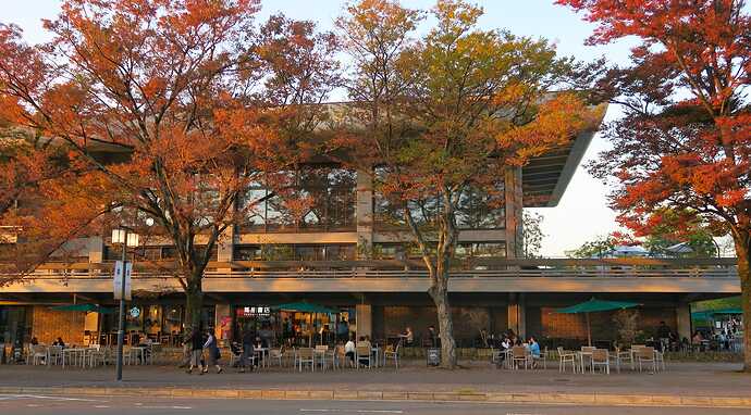目の前には蔦谷書店やスタバがあって。まさに、京都の中でもクルマで訪れる場所として一等地です。