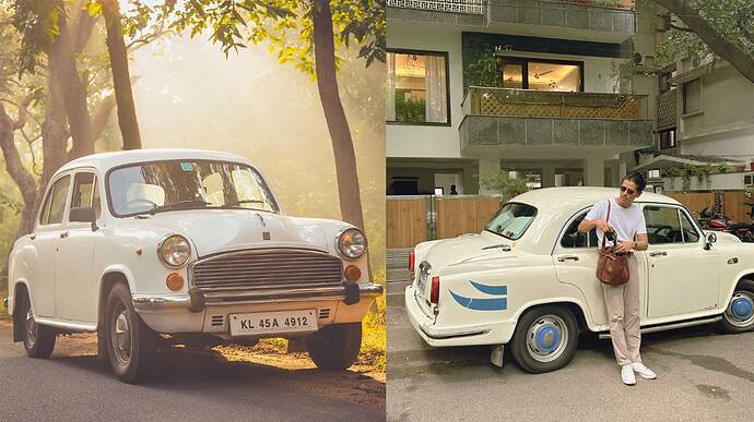 番外編：滞在中は友人の所有するHindustan Ambassadorで移動。「King of Indian roads」と呼ばれ、1954年から2014年まで生産されていたインド製サルーンで街中ではインド人からも視線を浴びる車であった。（画像：Wikipedia/ニューデリーで撮影）