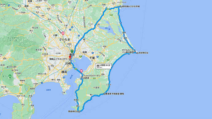 御殿山から木更津まで、東関東をぐるりと無充電で駆け抜けました。