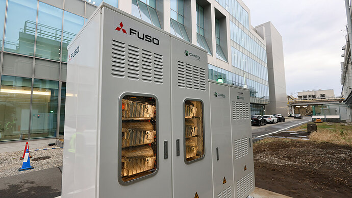 敷地内に設置されていた蓄電池と電源部。