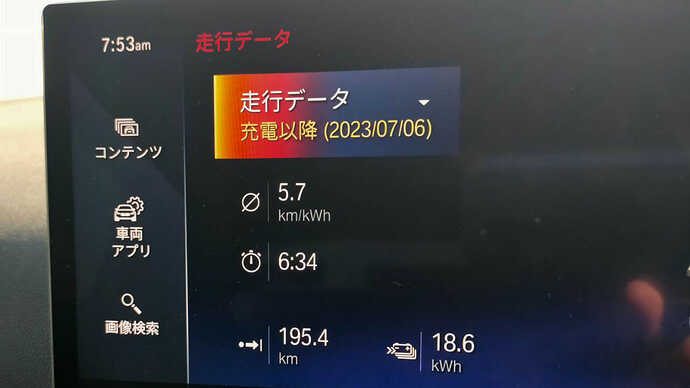Kさんから届いたi4の電費表示