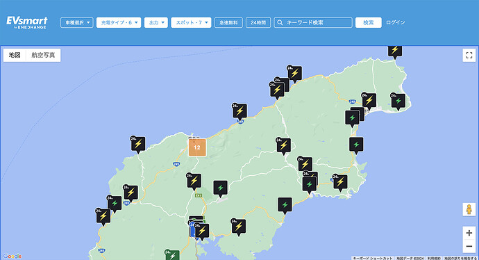 さらに能登半島全体でも30〜50kW級充電器が一定間隔に配置。多くが24時間稼働なので、充電に困ることはなさそうという印象でした。