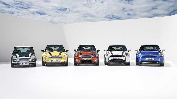 3ドアモデルを基準にすると、新型はBMC MINI（クラシックミニ）から数えて5世代目にあたる。