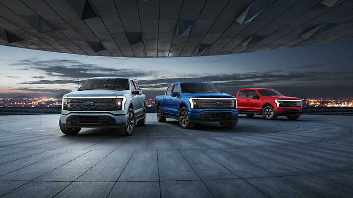 2022 Ford F-150 Lightning Platinum, Lariat, XLT. Pre-production model with available features shown. Available starting spring 2022.