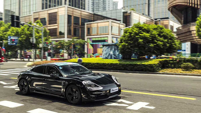 Taycan prototype on the roads of Shanghai