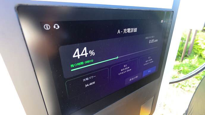 電圧や電流値も確認可能。