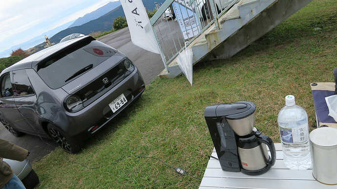 Honda e から電源取ってコーヒーサービス！