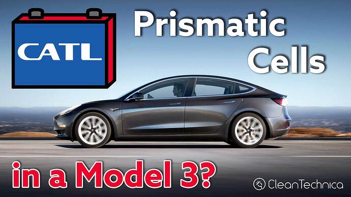 モデル3に、角型バッテリー？