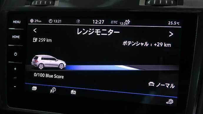 電池残量の％表示はどこにもありません。
