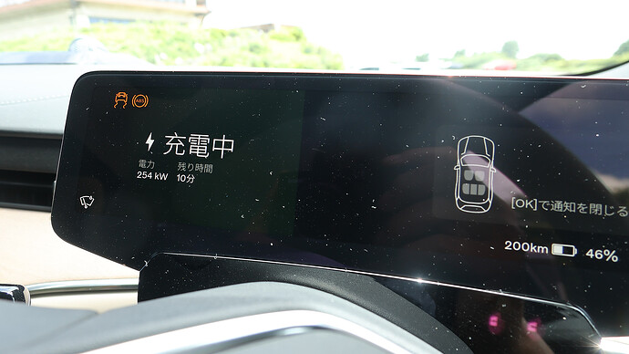 車両側でも250kW超の表示が！