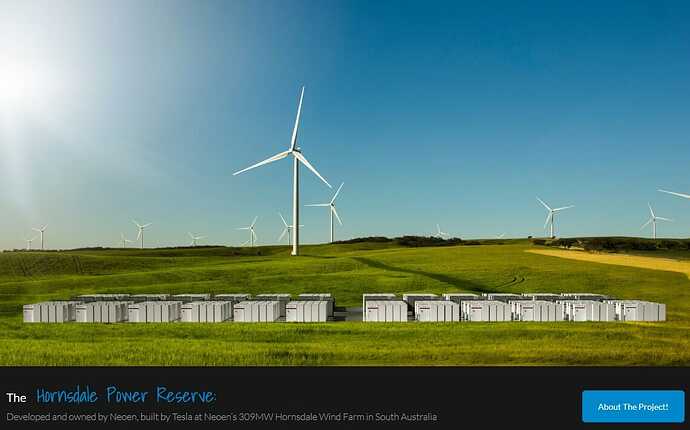 ホーンズデールの発電システム。画像はHornsdale公式サイトより。