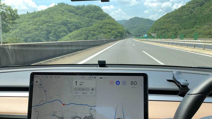 岡山県備前市付近で残量は47％。順調です。