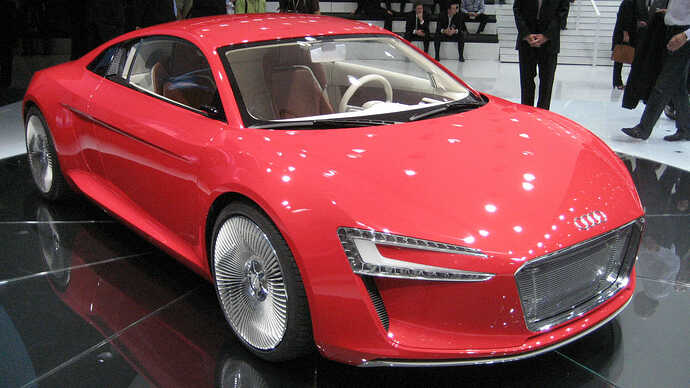 会場で撮影したアウディ e-tron のコンセプトカー。