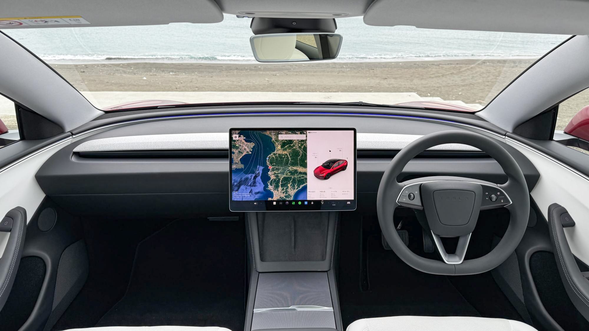 テスラ モデル3 ディスプレイ 2023年 純正 世界がお手本にするべき電気自動車〜新型テスラ『モデル3』試乗