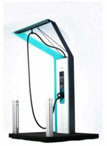 ニチコンと共同開発で、2020年度グッドデザイン賞を受賞した急速充電器。