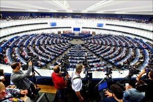 欧州議会（EU Parliament）はフランスのストラスブールにある。EUのサイトより転載。