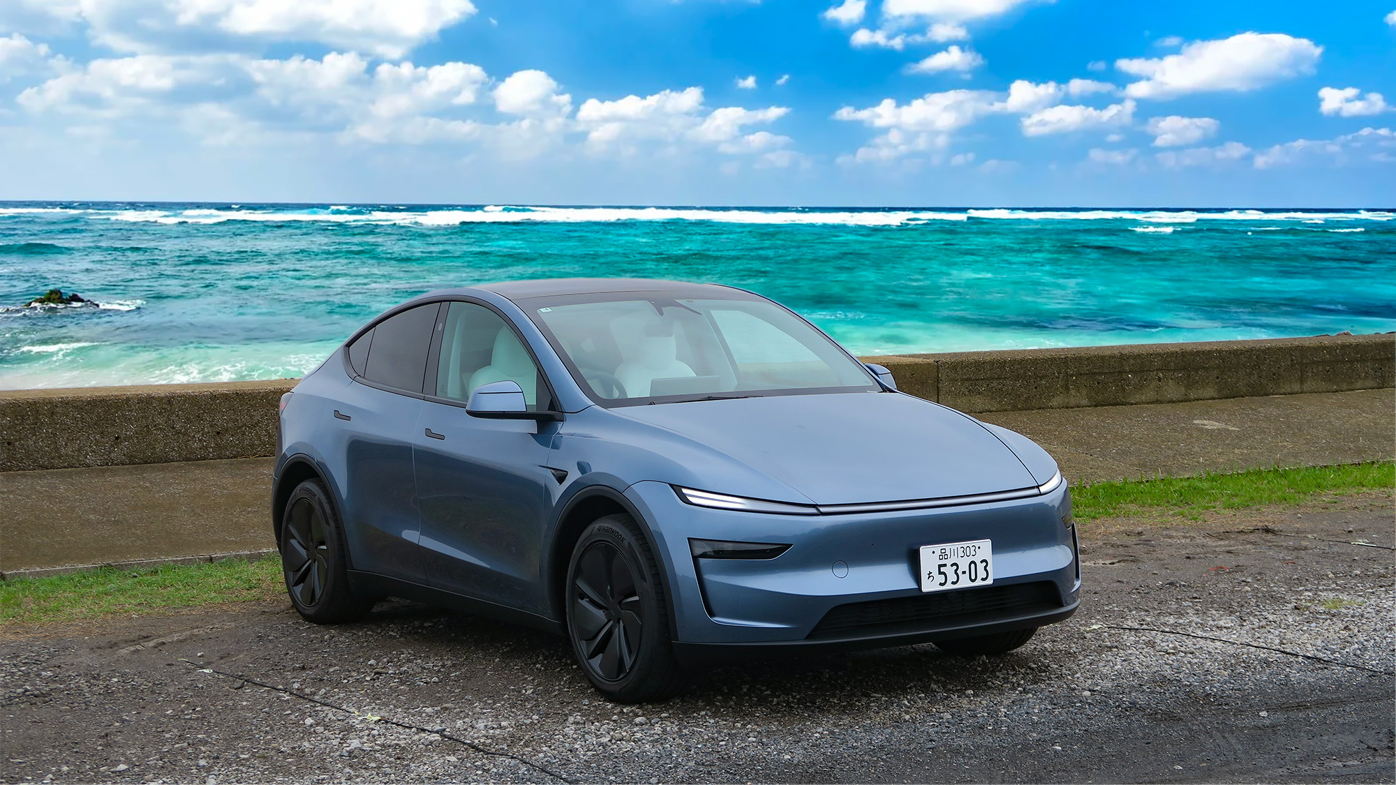 テスラ新型『モデルY』で房総フラワーライン絶景ドライブ／海辺の愛車撮影スポットをご案内