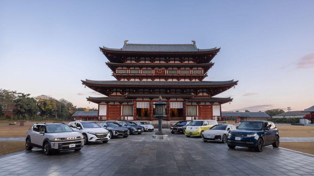 世界遺産の薬師寺でJAIAが輸入電動車展示＆体験試乗イベント開催／EV普及への理解を広げるために